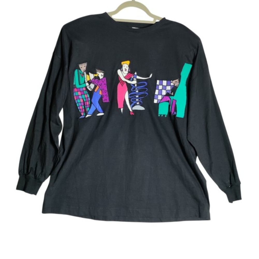 Vintage SilkScapes Jazz Singer Long Sleeve Tee - Picture 1 of 7